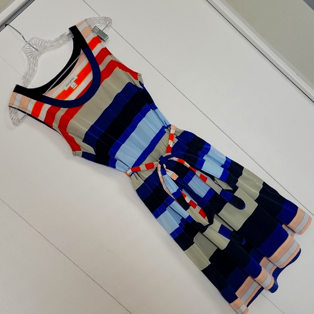 Striped Multicolor Sleeveless Dress